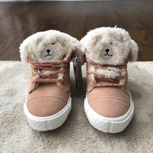 ZARA Leather High Top Bear Sneakers Size 6